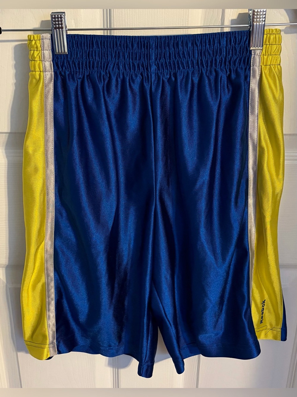 Reebok Blue Yellow Athletic Shorts, BOYS Size Large